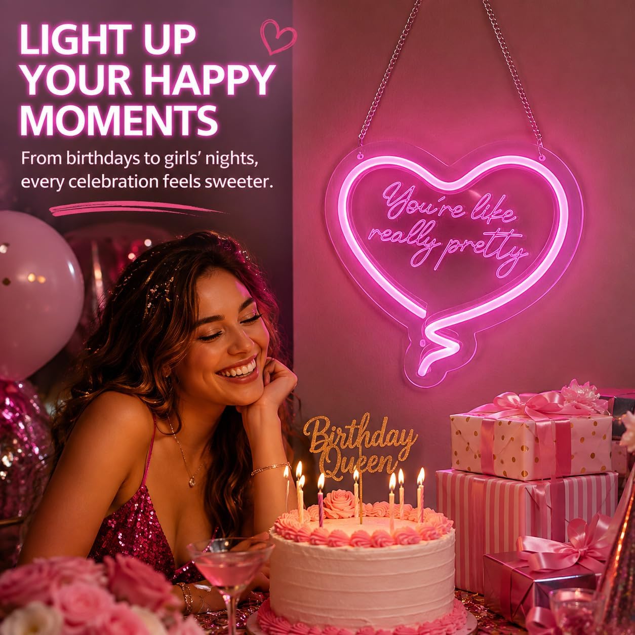 Pink Heart Neon Sign Youre Lik - Neon Sign Party recension och pris