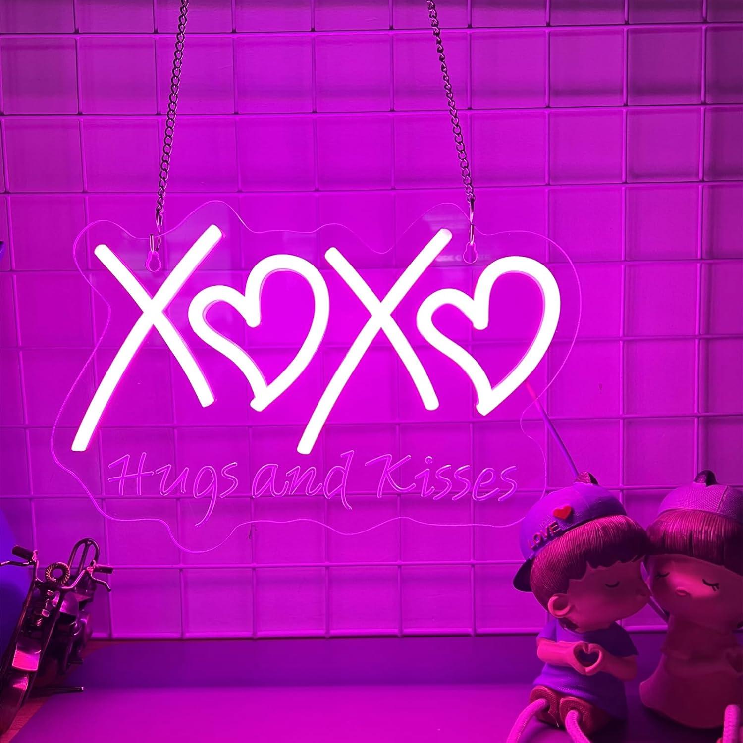 XOXO Neon Sign Hugs and Kisses - Neon Sign Party recension och pris