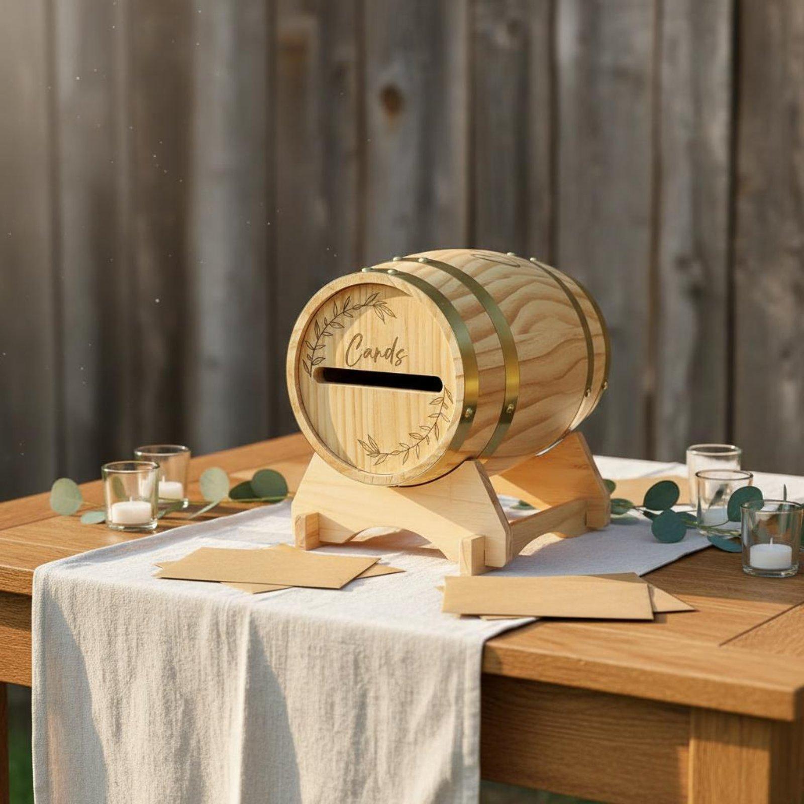 Large Wooden Card Box with Slo - Event Party Box recension och pris