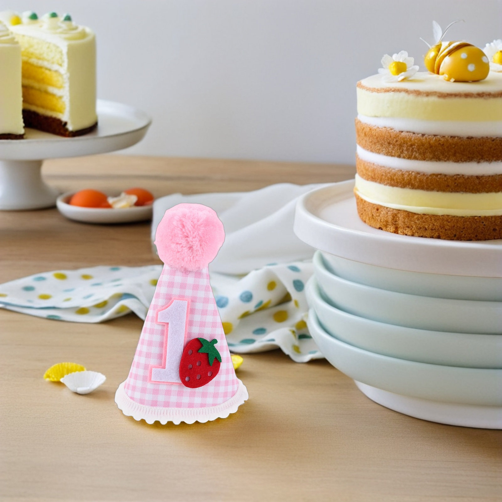 Strawberry First Birthday Hat  - Party Hat Cone recension och pris