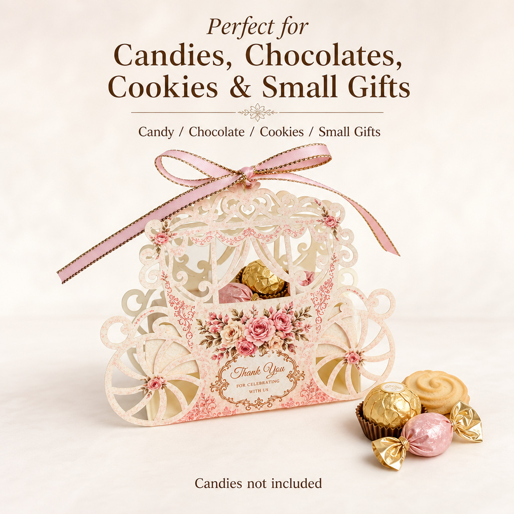 10 Pcs Laser‑Cut Hollow Candy  - Event Party Box recension och pris