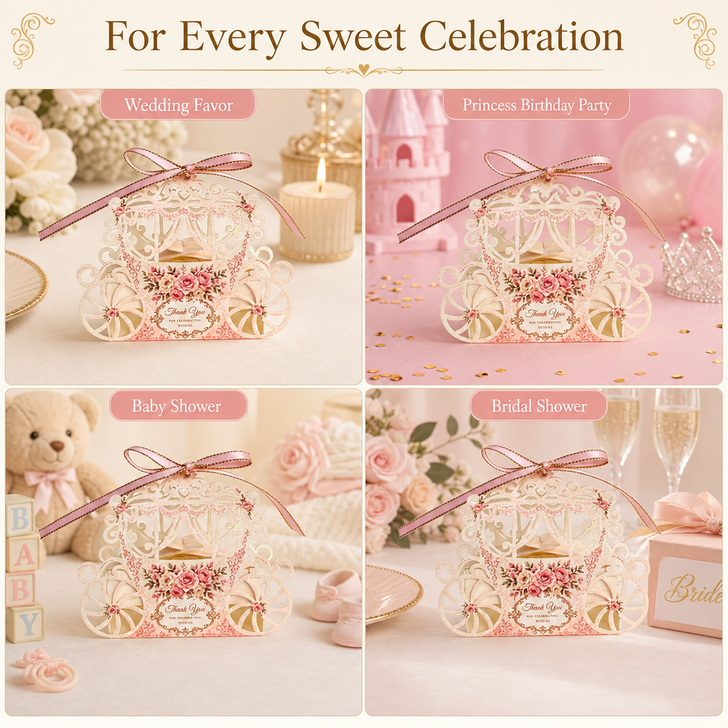10 Pcs Laser‑Cut Hollow Candy  - Event Party Box recension och pris