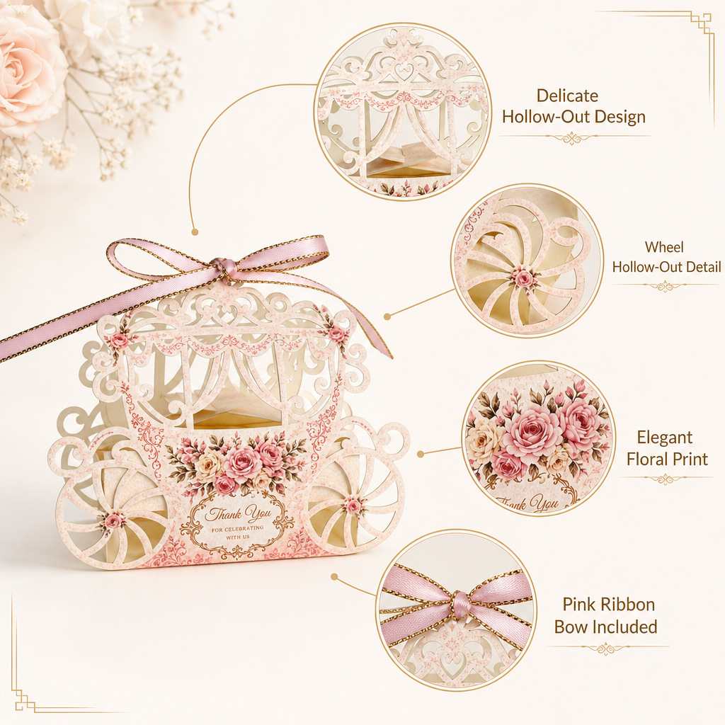 10 Pcs Laser‑Cut Hollow Candy  - Event Party Box recension och pris