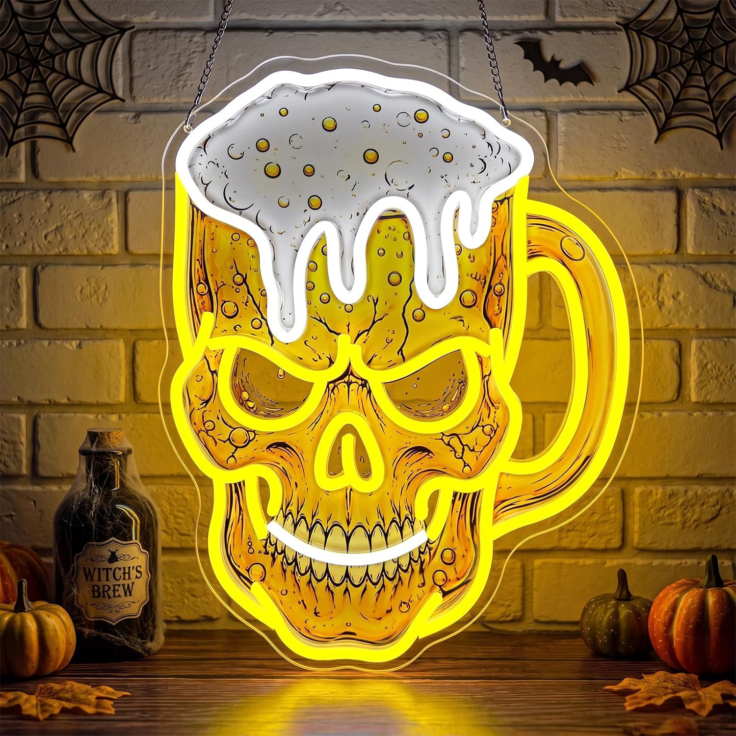 Skull Beer Neon Sign, USB LED  - Neon Sign Party recension och pris