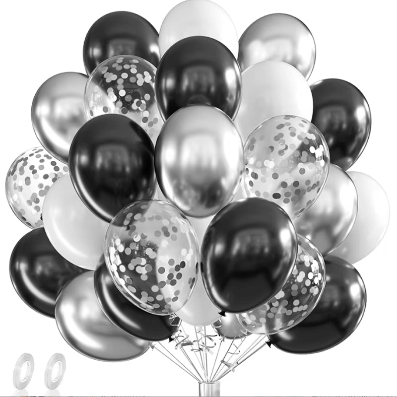 42pcs Silver Black White Confe - Balloon Pump Hand recension och pris