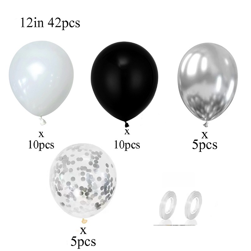 42pcs Silver Black White Confe - Balloon Pump Hand recension och pris