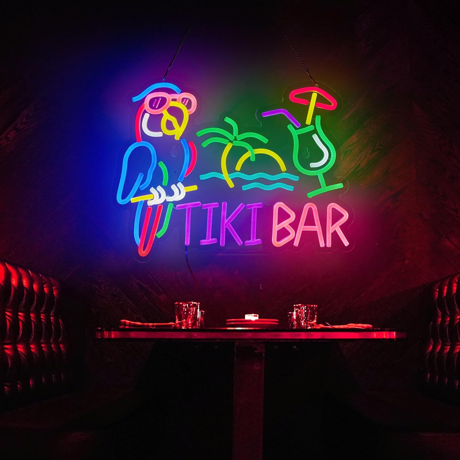 Tiki Bar Parrot Palm Tree Neon - Neon Sign Party recension och pris