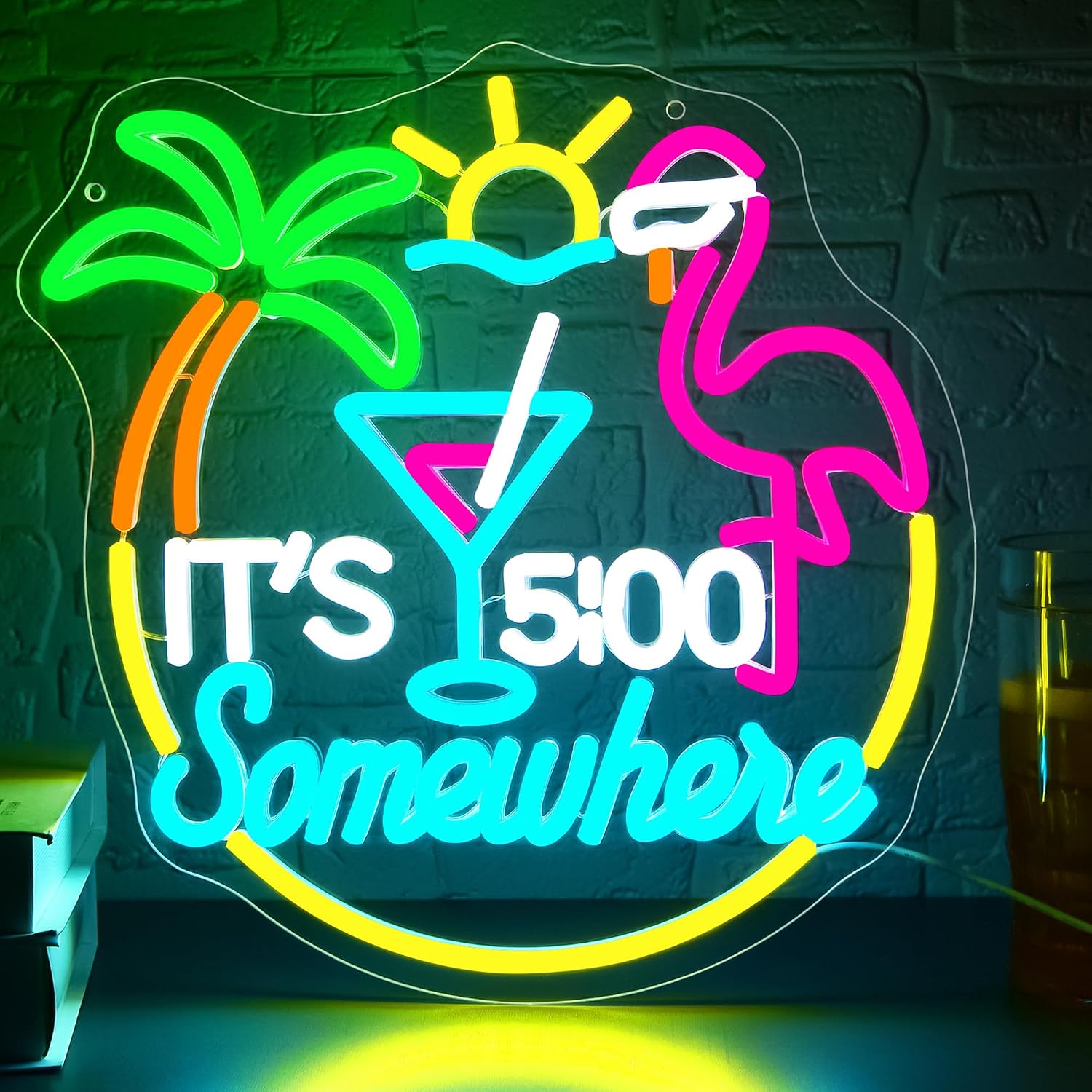 Tiki Bar Parrot Palm Tree Neon - Neon Sign Party recension och pris