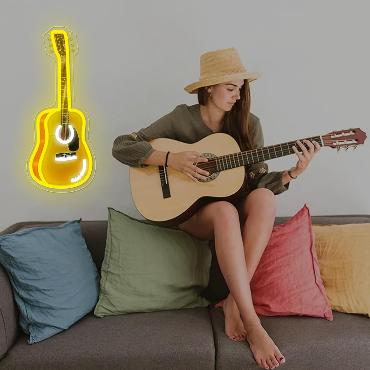 Acoustic Guitar LED Neon Sign  - Neon Sign Party recension och pris